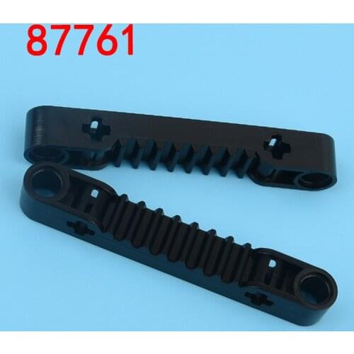 10PCS 87761 Gear Rack 1x7 with Axle and Pin Holes Building Block Bricks Accessories Compatible Assembly Parts MOC Education Toy