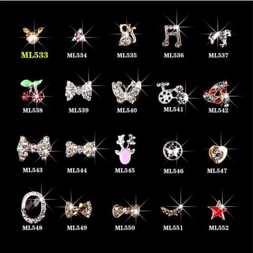 10pcs/lot Rhinestone Fox head alloy nail jewelry alloy material ultra-bright diamond nail accessories Swan crystal drill
