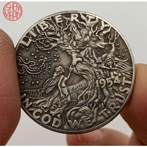 1945 Love Adventure Hobo Nickel Coin Bronze Bell Half Dollar Copy Coin Tramp Copper Coins Collectibles