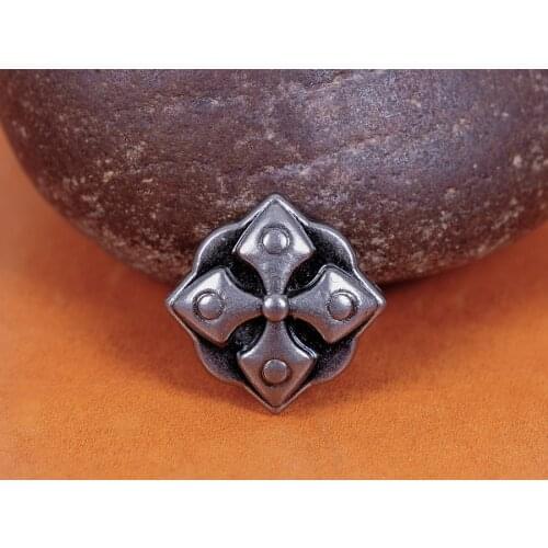 30PCS 13mm Antique Silver Nail Spearhead Cross Leathercraft Decorative Metal Stud Rivet Button Conchos diy Suit bag shoes