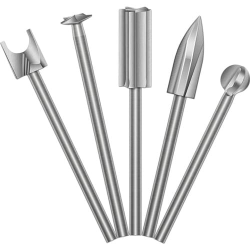 5pcs Wood Carving and Engraving Drill Bit Set Electric Milling Root Cutter Woodworking Drilling Knives