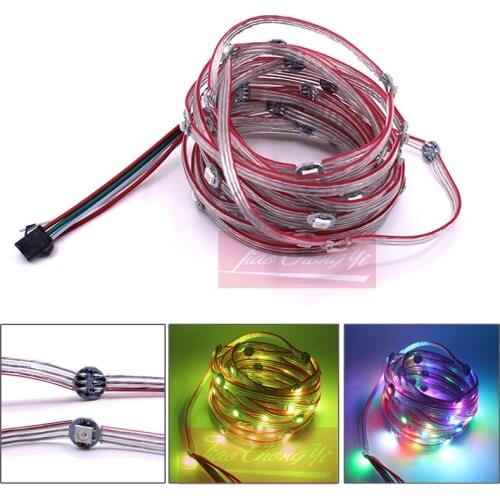 50PCS DC5V Prewired Pre-soldered WS2812B Built-in WS2811 IC 5050 SMD Individually Addressable RGB Full Color LED Module String