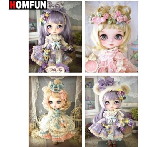 HOMFUN 5D Diamond Embroidery Needlework Kit "Cartoon girl scenery" Diy Diamond Painting Cross Stitch Home Decoration Gift