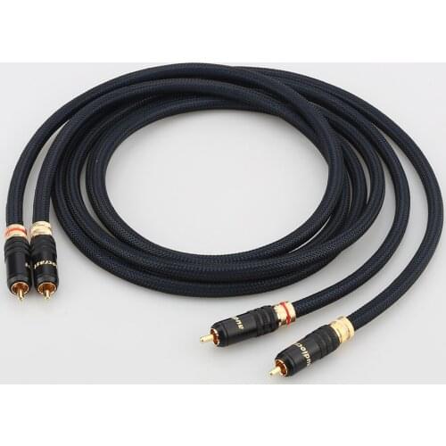 Audiocrast A10 5N OFC pure copper silver plated RCA interconnet cable Gold plated RCA jack connector