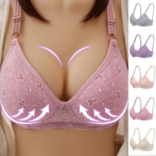 Steeless Film Cup Womens Bras Push Up Glossy Comfortable Female Underwear Adjustable Straps Womens Sexy Bra Printing