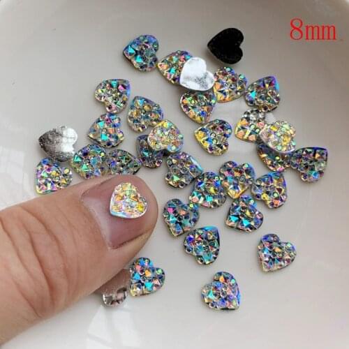 Heart Shape Resin Gems Cabochon DIY Various sizes Handmake Design Beadweaving Jewelry Design -0E18