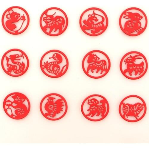 DUOFEN METAL CUTTING DIES 12 Chinese Zodiac Signs circle cutout small stencil DIY Scrapbook Paper Album paper crafts 2020 new
