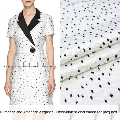 Elegant three-dimensional embossed yarn-dyed jacquard dress fabric, sewing fabric factory shop is not out of stock