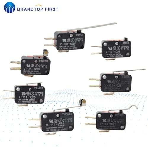 V-151-1C25/V-152-1C25/V-153-1C25/V-154-1C25/V-155-1C25/V-156-1C25/V-15-1C25/V-15-1B5 Momentary Micro Limit Switch
