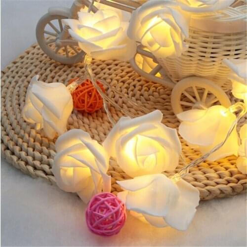 Beautiful Design 10LED Battery Operated Rose Flower String Lights Pink Lighting Wedding Garden Christmas Decor Lowest Price 1.2M