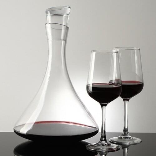 Home Wine Decanter Crystal Glass Wine Breather Carafe 100% Hand Blown Winebreather Carafe Wine Aerator Accessory with Wide Base
