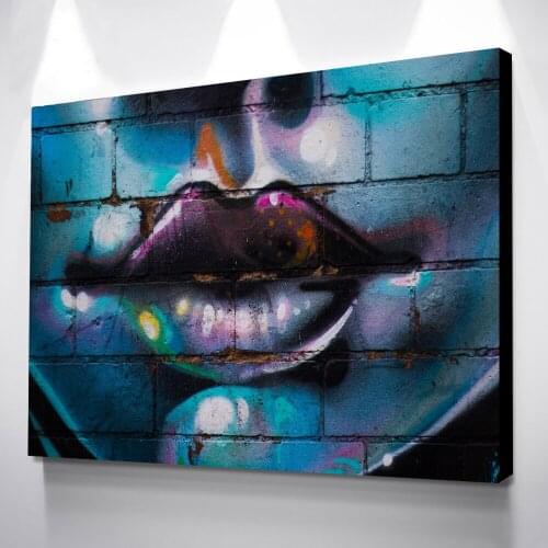 Canvas Blue Lips Sexy Woman Pictures Black Gift Home Decoration Paintings Poster HD Prints Wall Art Modular Living Room Framed