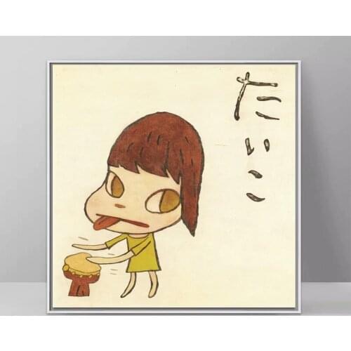 Nara Yoshitomo cartoon Oil Painting Hand Made On Canvas Graffiti Art Oil Painting For Kids Wall Decoration