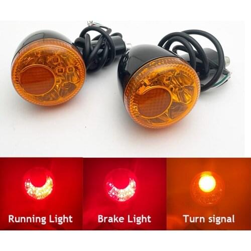 Motorcycle Light Turn Signal Indicators Amber Rear LED Lights For Sportster 883 Iron XL1200 1992-UP Moto Turn Indicator