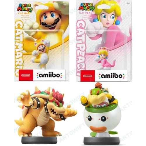 Nintendo Amiibo Figure Super 3D Mar Series Cat Peach Browser Jr. 2021 New Release