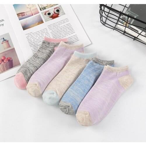 2020 New Fashion Spring Summer Casual Boat Socks Solid Color Socks Breathable Soft Socks Womens Shoes Gifts Ankle Socks Cheap