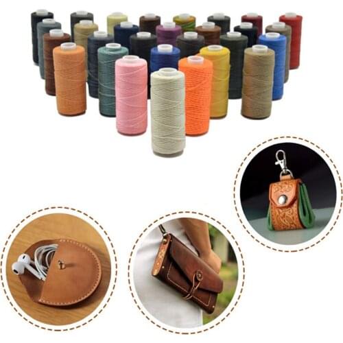 New 1mm Waxed Thread for Leather Craft Sewing Polyester Cord Wax Coated Strings Braided Wallet Saddle DIY Accessories