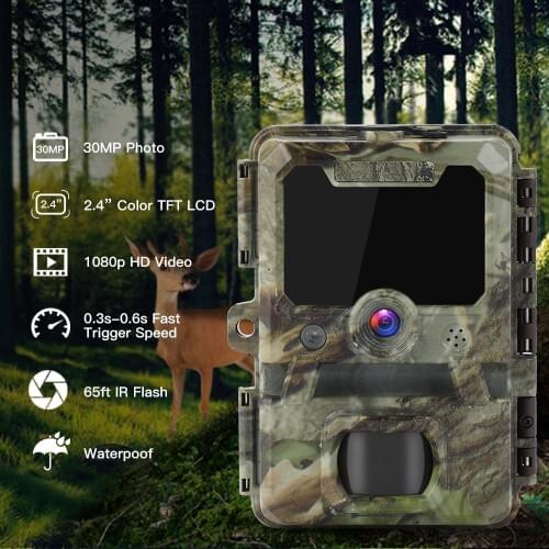 Boblov 1080p 30MP HD Hunting Trail Camera Farm Home Scouting Night Vision Trap 0.3s Trigger Wildlife Camera Surveillance