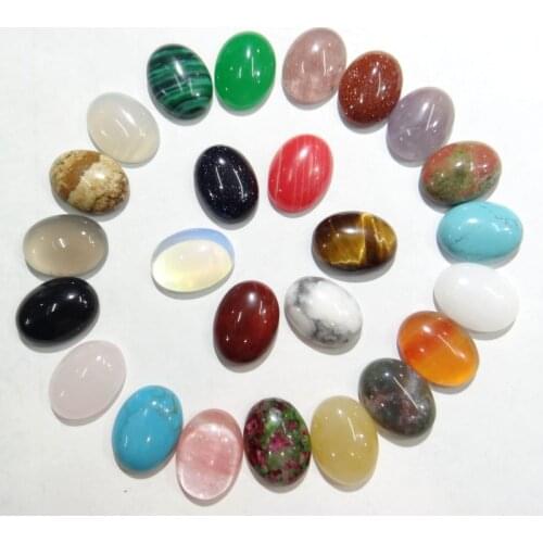 Wholesale 30pcs Quartz crystal malachite agates natural stone Oval CAB cabochon no holes beads for Jewelry& making 12x16mm