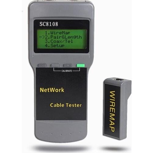 Original SC8108 network cable tester rj45 LCD Mutifunctional Networks Tester Portable Network LAN Tester cable length meter