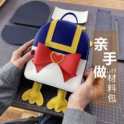 Hand-woven Bag Women 'S Duck Ass DIY Material Box Sew Self-For Making Gift Crossbody Bag Small Backpack