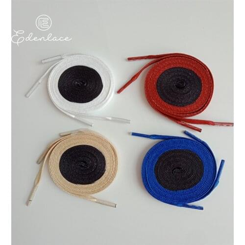 Union Flat Shoelace Two Color Matching Shoelaces Twins Polyster Bootlace Red-Black-Red Mix Colour Shoe Lace For Sneaker 11 Shoes