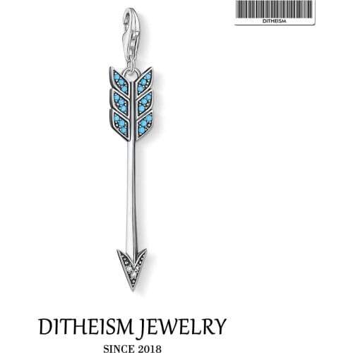 Blue Arrows Charms Pendant,2020 Spring Brand New Fashion Jewelry 925 Sterling Silver Romantic Gift For Women Men Fit Bracelet