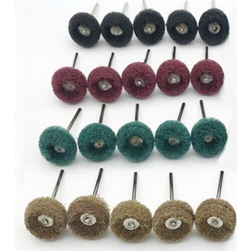 Mini Drill Abrasive Brush Nylon Buffing Polishing Wheel with Shank for Dremel Rotary Tool Accessories Set Wool Felt Accessories