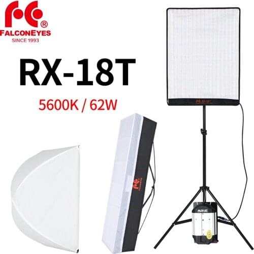Falcon Eyes RX-18T 62W Portable LED Photo Video Light 504pcs Flexible Rollable Cloth Lamp with Diffuser + 2M Light Stand