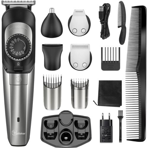 Hatteker Profession Hair Clipper Adjustable Hair Cutter 5 in 1 Hair Trimmer Barber Clippers Haircut Machine