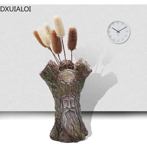 DXUIALOI Nordic modern art vase decoration resin crafts office bedroom living room desktop flower arrangement vase decoration