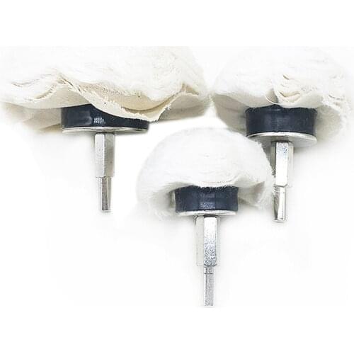 YEODA 3Pcs Diameter 50mm 75mm 100mm White Polishing Flannelette Wheel Mushroom Cotton Cloth Grinding Abrasive Rotary Tools