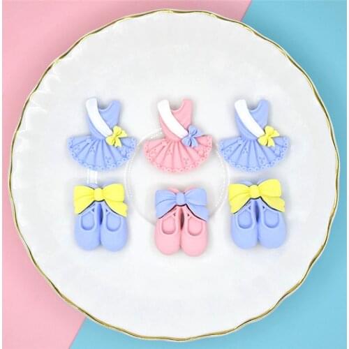 Julie Wang 8PCS Resin Small Ballet Costume Charms Mixed Dance Skirt Shoes Jewelry Making Accessory Home Decor