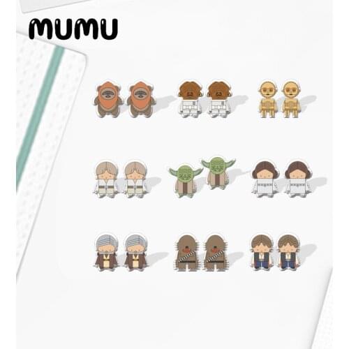 2021 New Star Wars Stud Earring Funny Leia Luke Epoxy Jewelry Resin Acrylic Earrings Handmade Gifts Fan