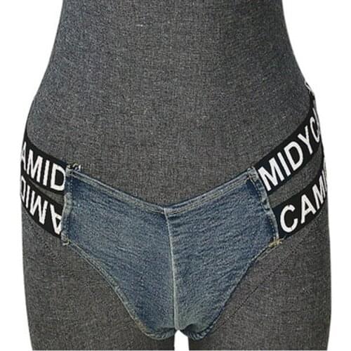 Women Sexy Super Shorts Summer Fashion Denim Cotton Splicing Prints Bandage Ladies Skinny Club Shorts Jeans