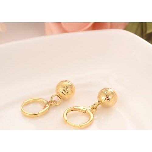Bangrui Beads Earrings for Women/Girls Gold Color Ball Earing Jewelry Gifts African,Indonesia,Nigeria,Congo,Arab Earring gift
