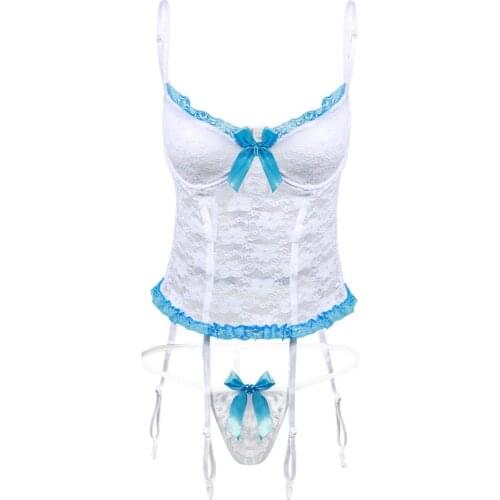 S- XXL Plus Size Women Deep V Sponge Pad Erotic Underwear Womens Sexy Lingerie Hot Sex Babydolls Garter belts