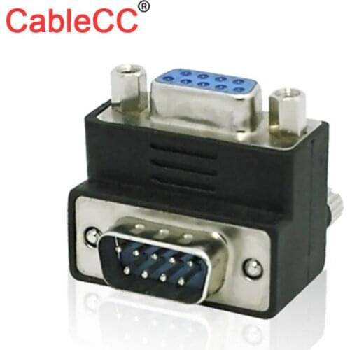 Zihan D-Sub Connector Socket 9PIN Male to Female Right Angled 90 Degree Adapter High Quality Cablecc