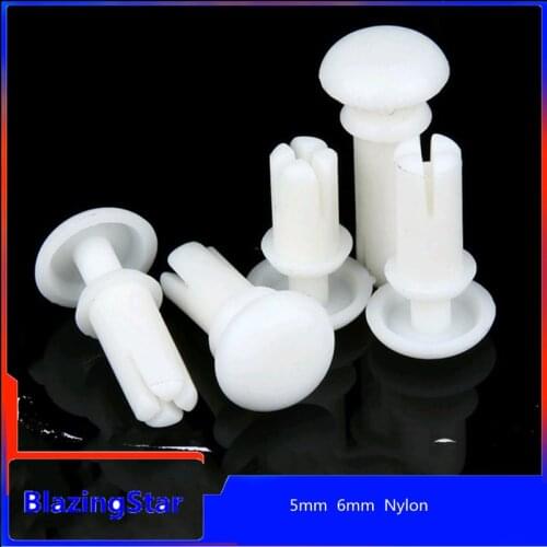 100PCS R5 R6 White Nylon rivets plastic rivet PC board rivet 5mm 6mm