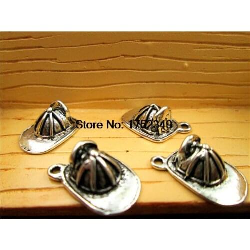 125pcs-- Fireman Helmet Charms Antique Tibetan silver Fireman Helmet Charms pendants ,DIY Supplies 19x15mm