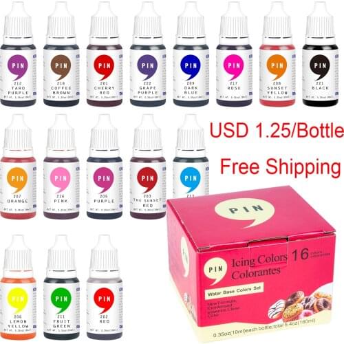 16Pcs/Lot 10ML Cake Cream Food Coloring 16 Colors Special Pigments For Kitchen Baking Safe And Tasteless Free Shipping