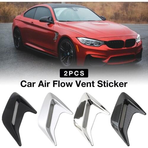 2pcs Car Side Vent Decorative Fender Sticker Car Side Vent Air Flow Fender Intake Sticker Hood Shark Gill Air Flow Vent Fender