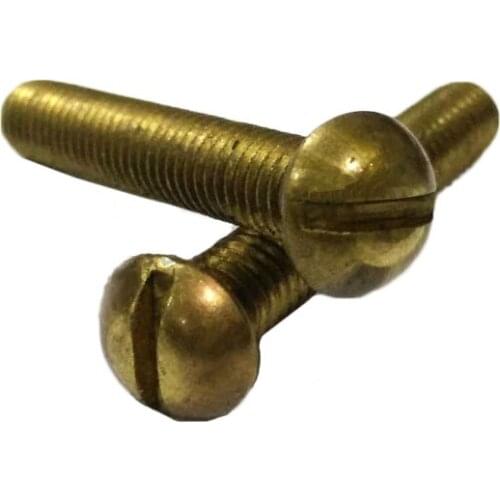20pcs M5 M6 Slotted Round Head Brass Screws One Word Pan Head Screw Mechanical Bolts Brassiness Bolt GB67 10mm-50mm Long