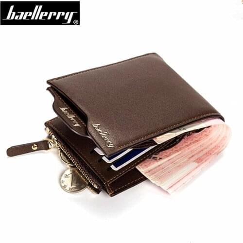 2018 Fashion Wallet Men Short Leather Wallet With ID Card holder Purse Clutch Bag Zipper Men Wallets With Coin Pocket Carteira