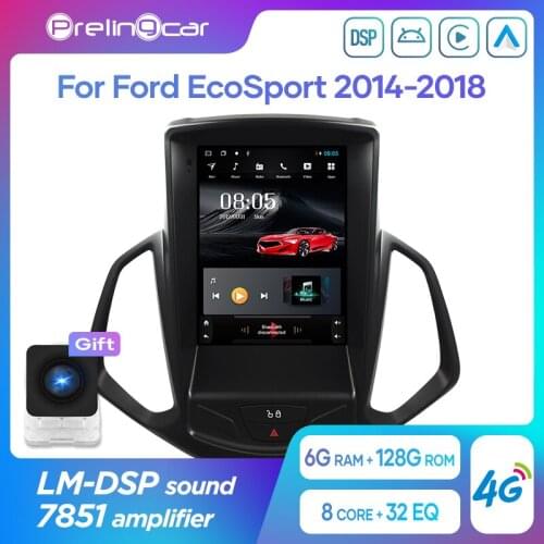 4G Lte 32G Vertical screen android 10.0 system multimedia video radio player for ford Ecosport SUV 2014-2018 navigation stereo