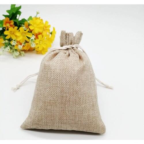 7x9cm Jute Linen Bags For Jewelry Display Drawstring Pouch Gift Box Packaging Bags For Gift Bag Wedding/Christmas Burlap Bag Diy