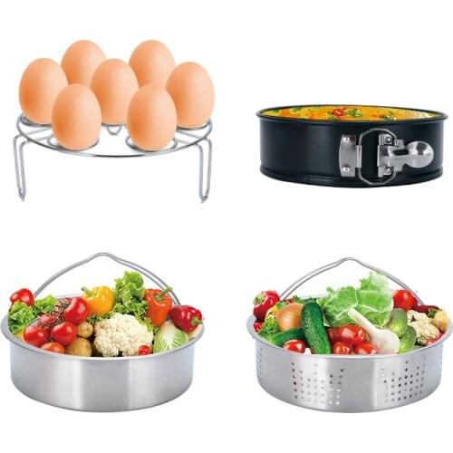 Accessories for Instant Pot Set Vegetable Steamer Basket Egg Steamer Rack Non-stick Springform Pan Bowl Dish Clip Kitchen Tool