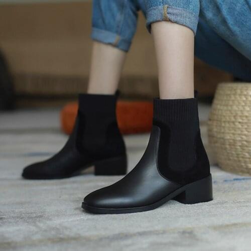 SKLFGXZY Size 34-39 brand Genuine leather Women boots Fashion boots Short boots Women shoes