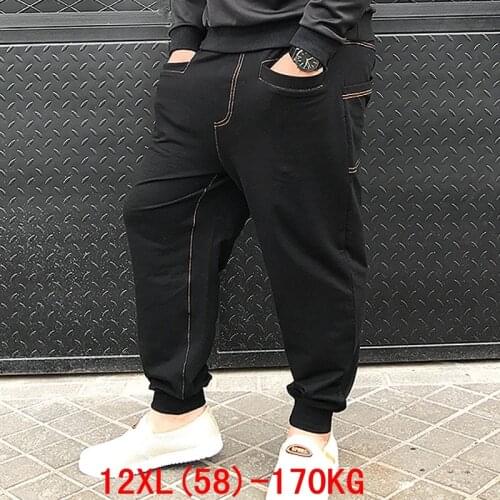 Mens big pants 170KG plus size 11XL 12XL loose stretch large size 6XL 7XL 8XL 9XL 10XL spring casual pants black 54 56 58