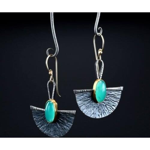 Ethnic Nepal Jewelry Creative Lock Shaped Pulp Color Separation Earrings Retro Earrings Jewelry Manufacturers